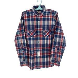 Brooks Brothers Red White Blue Plaid Long Sleeve Shirt Mens Size Medium